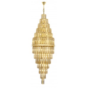 STEEL and CRYSTAL CHROME AND GOLD CHANDELIER 75 CM DIAMETER LOAD: 260 CM